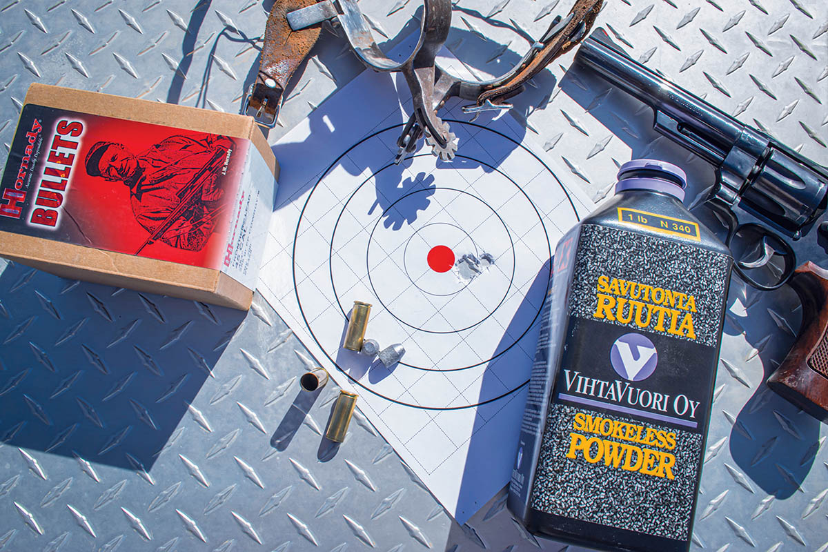 This Smith & Wesson Model 25-5 has rare tight throats measuring out  between .252 and .253 inch depending on the exact cylinder throat being measured. Most Model 25-5s, in particular the early production models, tended to have oversized cylinder throats.